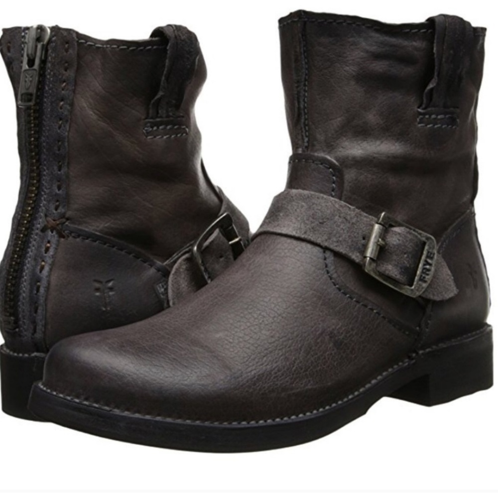 Frye Leather Ankle Bootie with Back Zipper